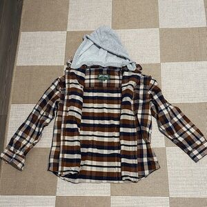 Men's Plaid Hooded Shirt